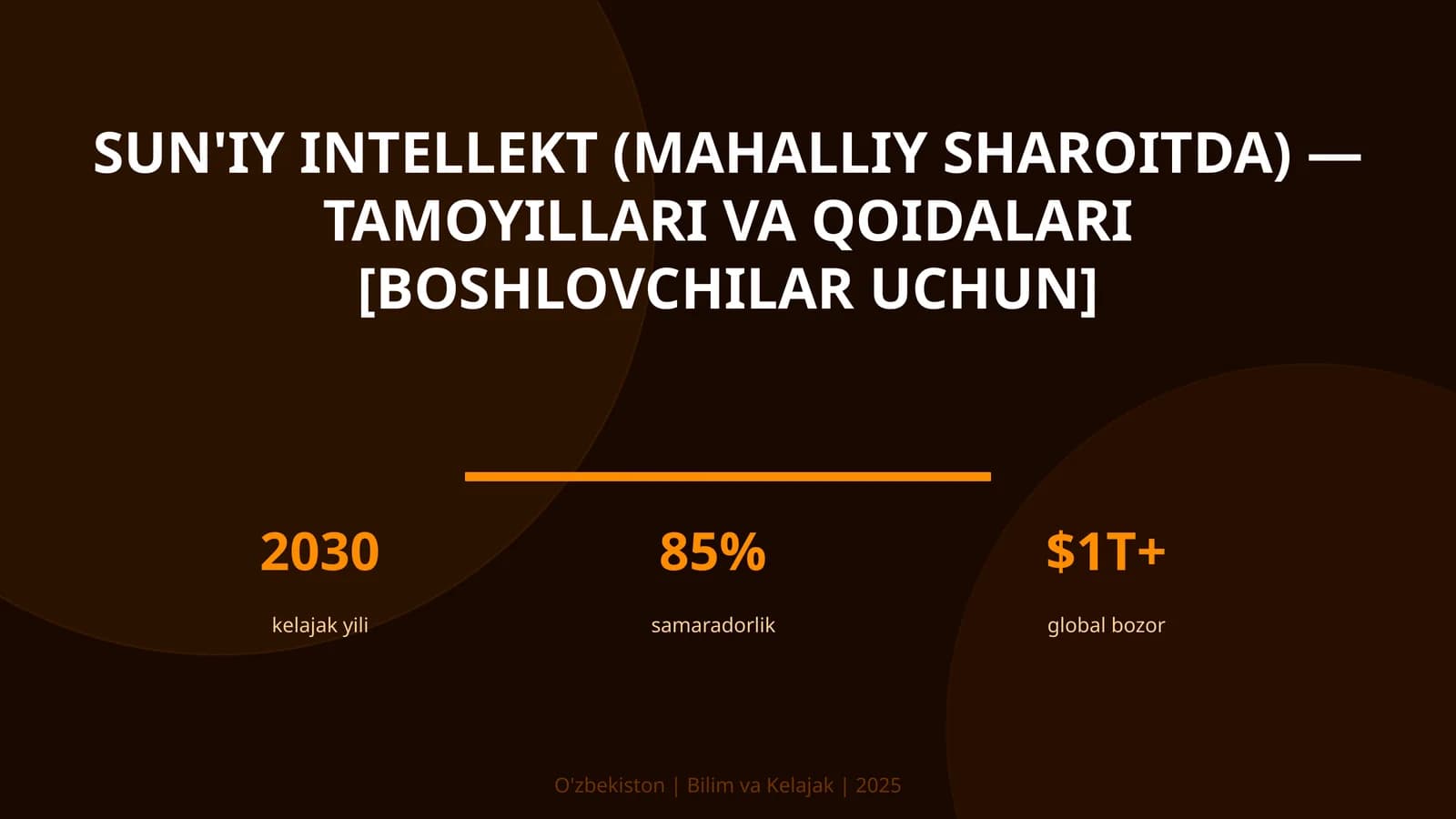 Sun'iy intellekt (mahalliy sharoitda) — tamoyillari va qoidalari [boshlovchilar uchun]