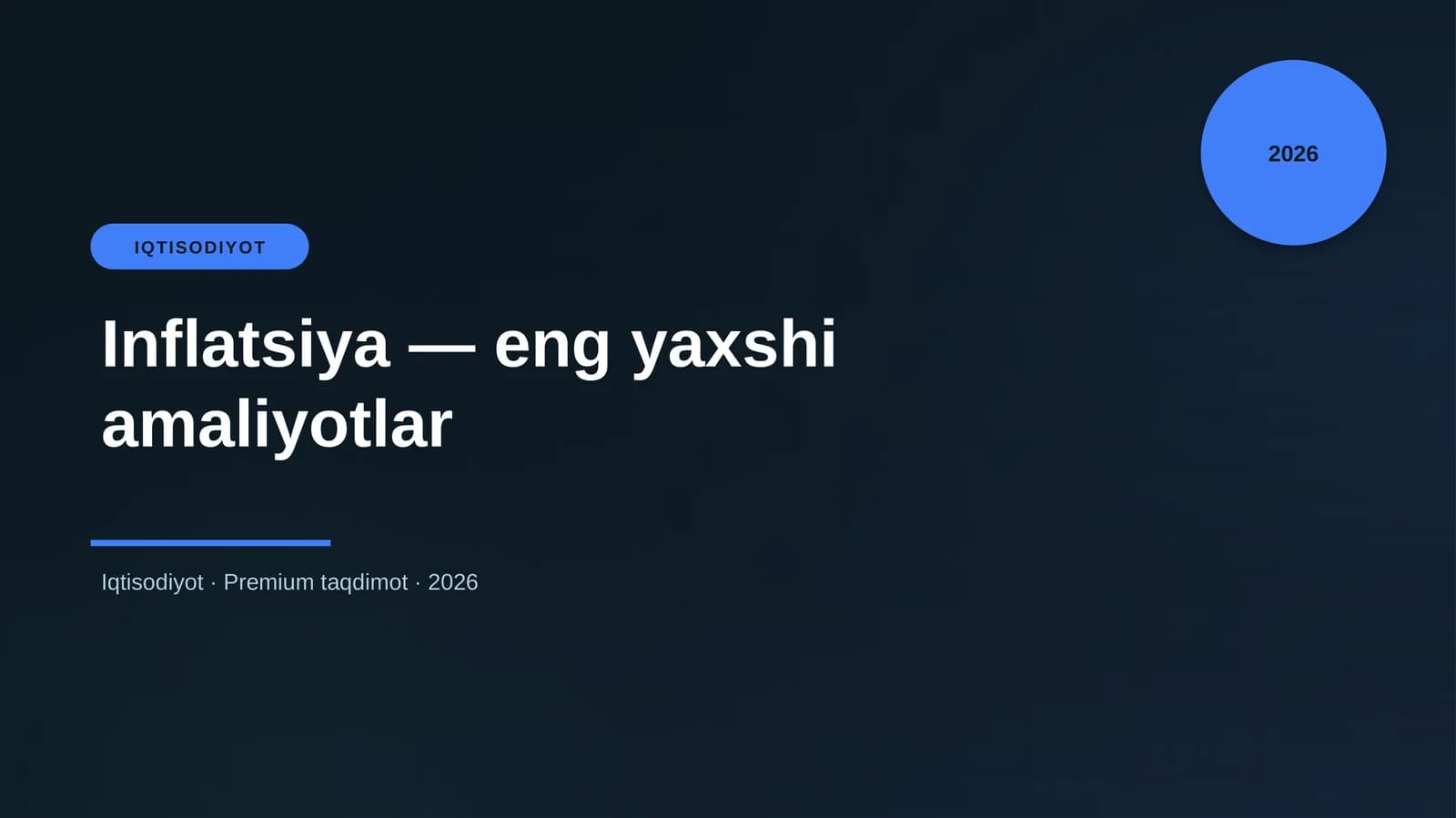Inflatsiya — eng yaxshi amaliyotlar