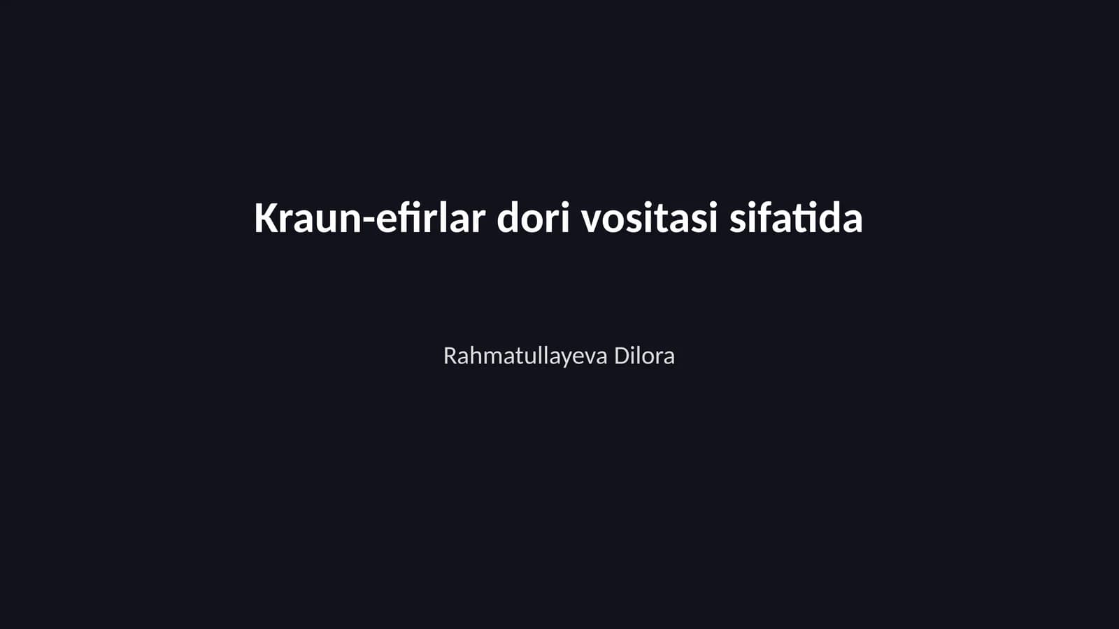 Kraun-efirlar dori vositasi sifatida