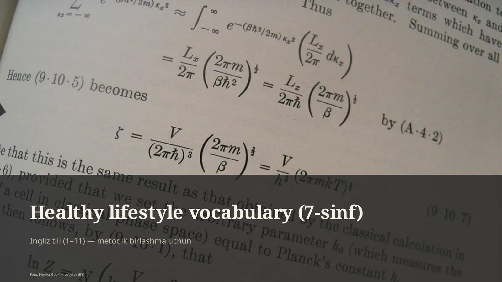 Healthy lifestyle vocabulary (7-sinf)
