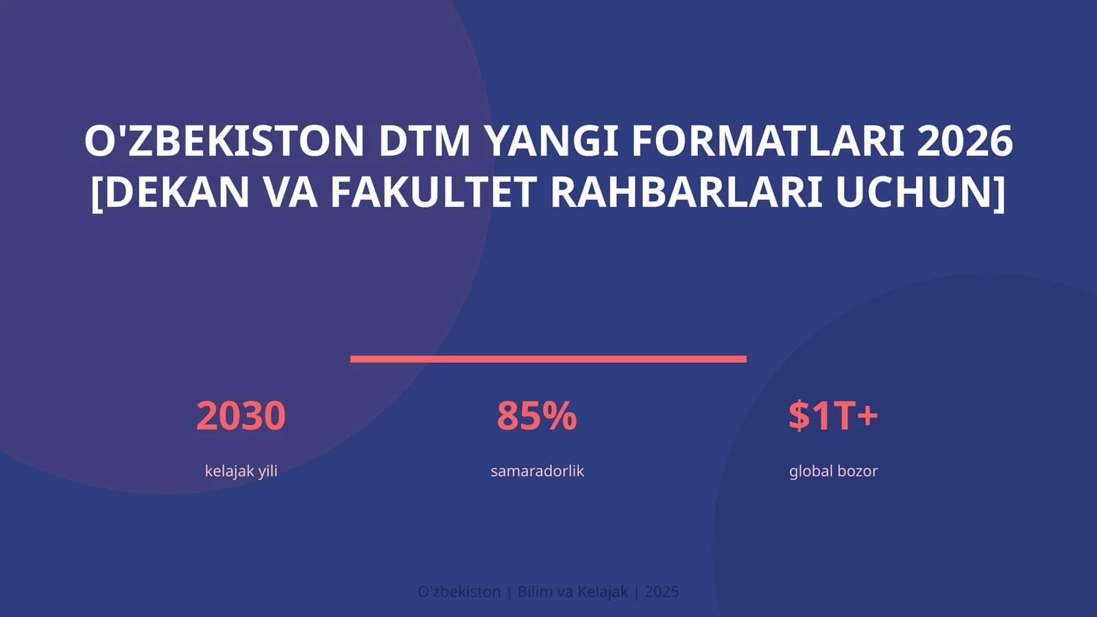 O'zbekiston DTM yangi formatlari 2026 [dekan va fakultet rahbarlari uchun]
