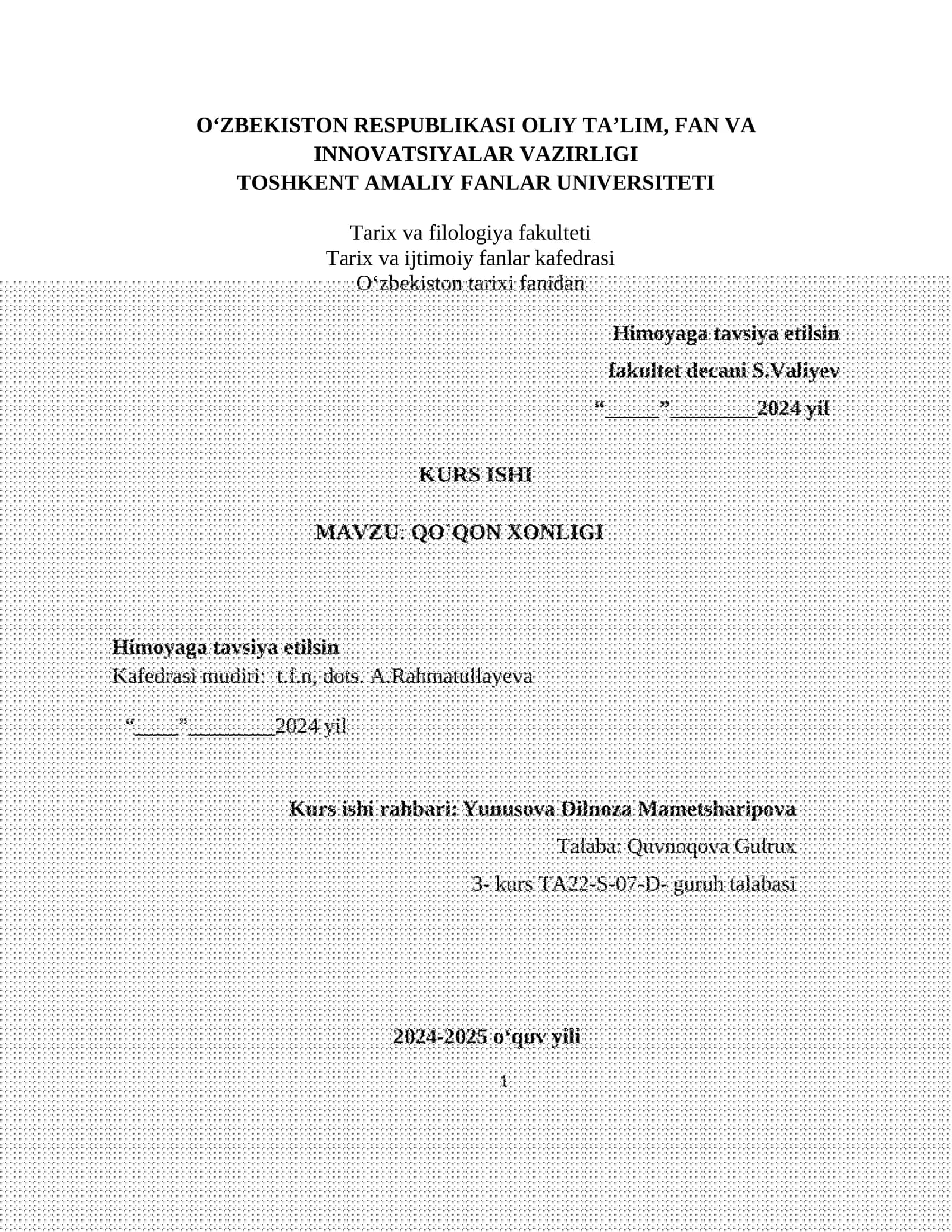 QO`QON XONLIGI