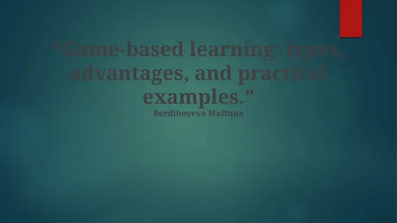 Game-Based Learning