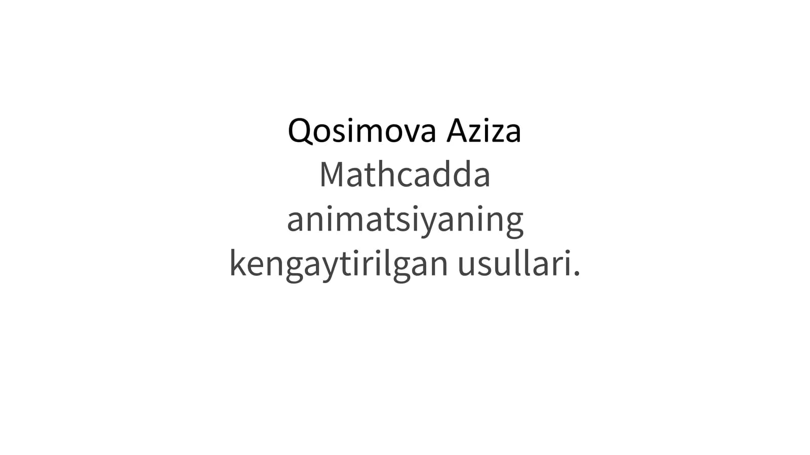 Matematika Animatsiyasi