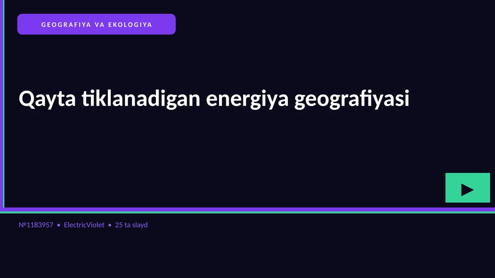 Qayta tiklanadigan energiya geografiyasi