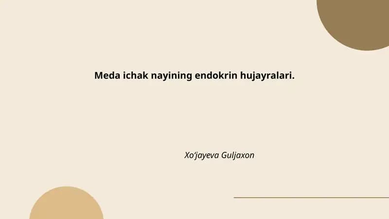 Meda ichak nayining endokrin hujayralari