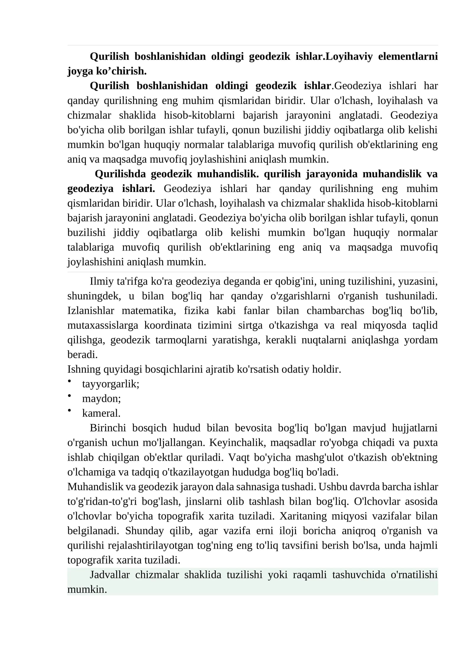 Geodeziya ishlari
