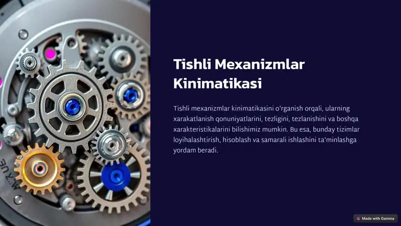 Tishli Mexanizmlar Kinimatikasi