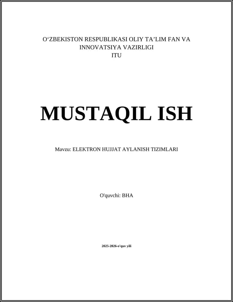 ELEKTRON HUJJAT AYLANISH TIZIMLARI