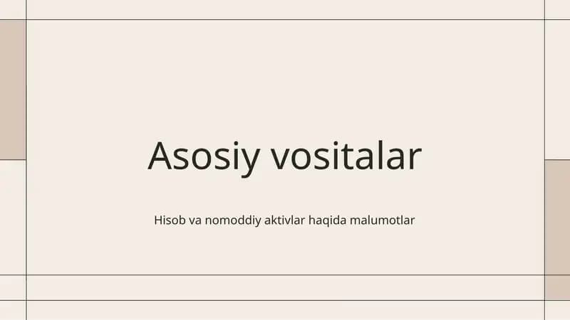 Asosiy vositalar