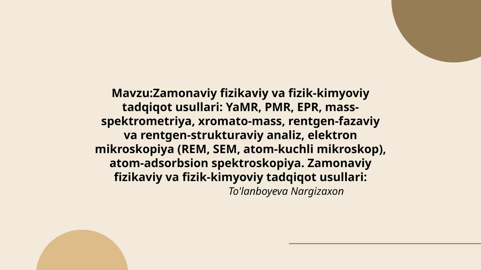 To'lanboyeva Nargizaxon