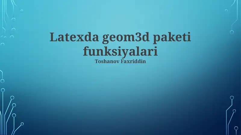 Latexda geom3d paketi