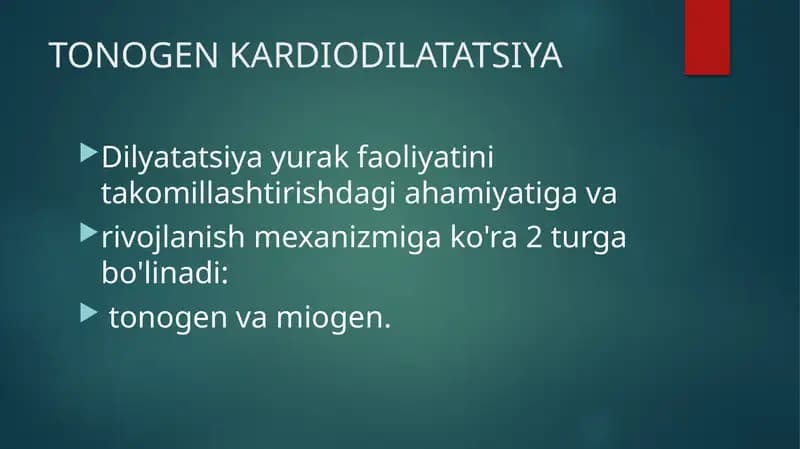 TONOGEN KARDIODILATATSIYA
