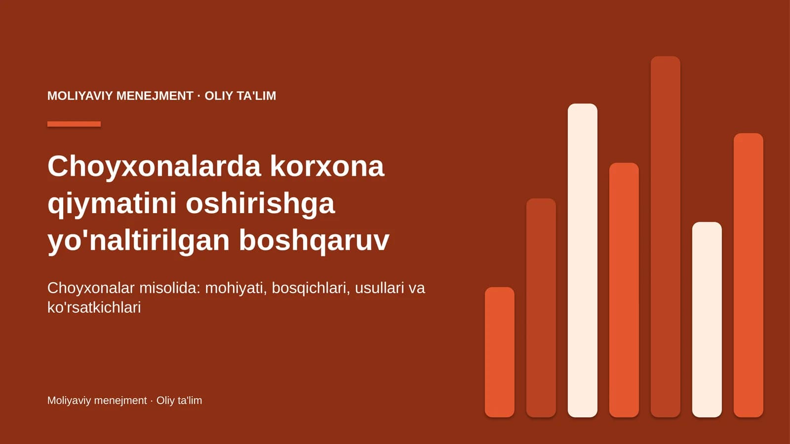 Moliyaviy Menejment va Oliy Ta'limga kirish