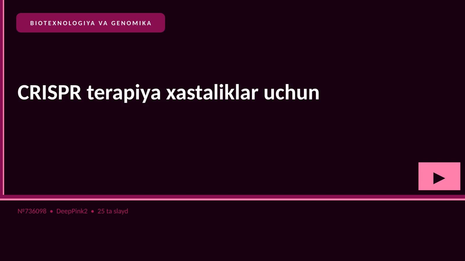 BIOTEXNOLOGIYA VA GENOMIKA
