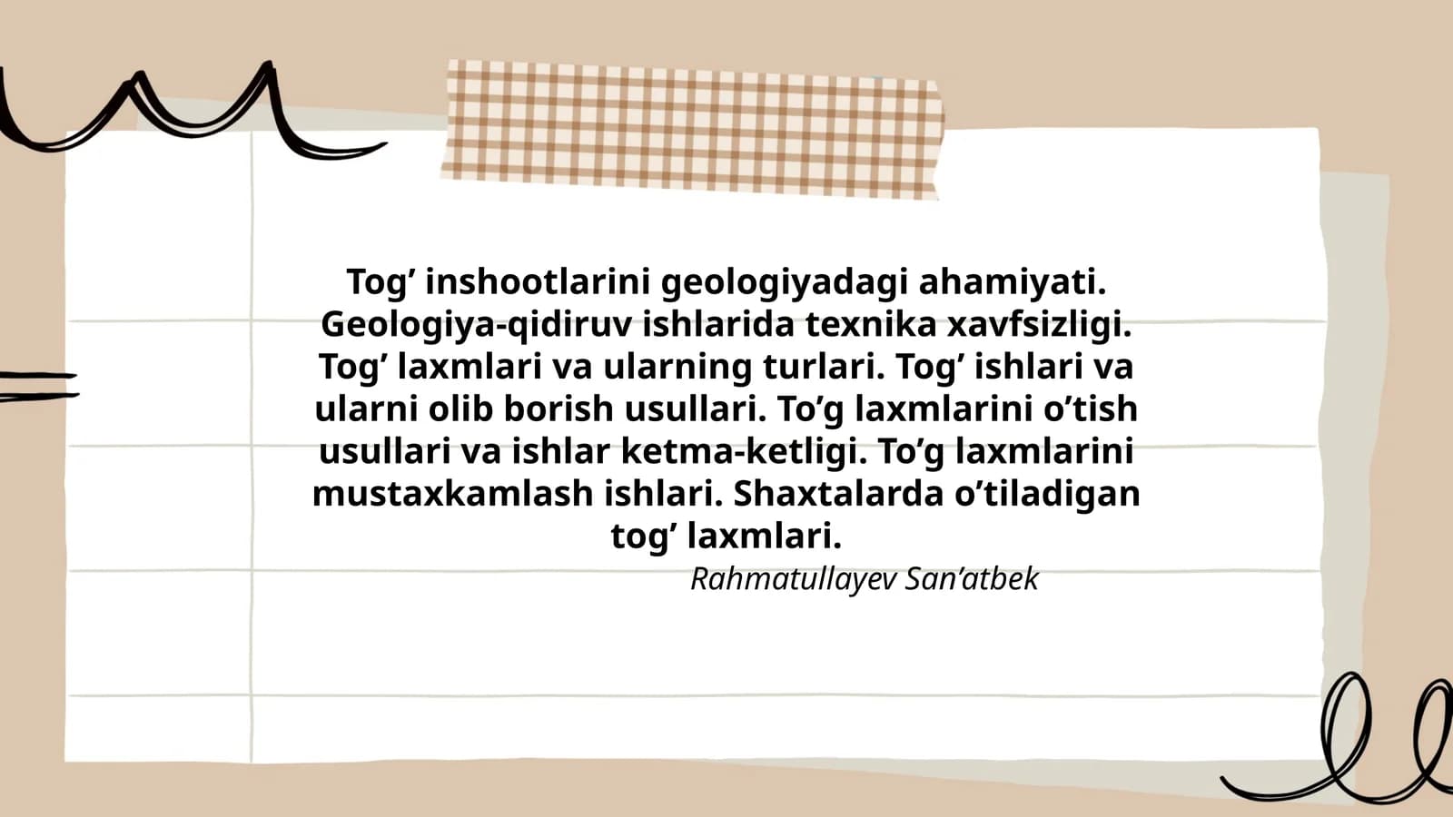 Tog’ inshootlarini geologiyadagi ahamiyati