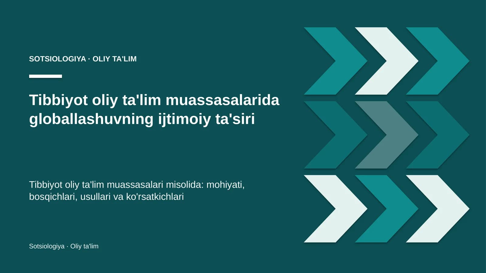 tibbiyot oliy ta'lim muassasalarida globallashuvning ijtimoiy ta'siri 5219
