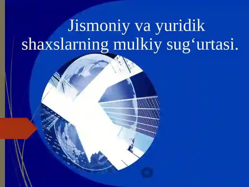 Jismoniy va yuridik shaxslarning mulkiy sug‘urtasi