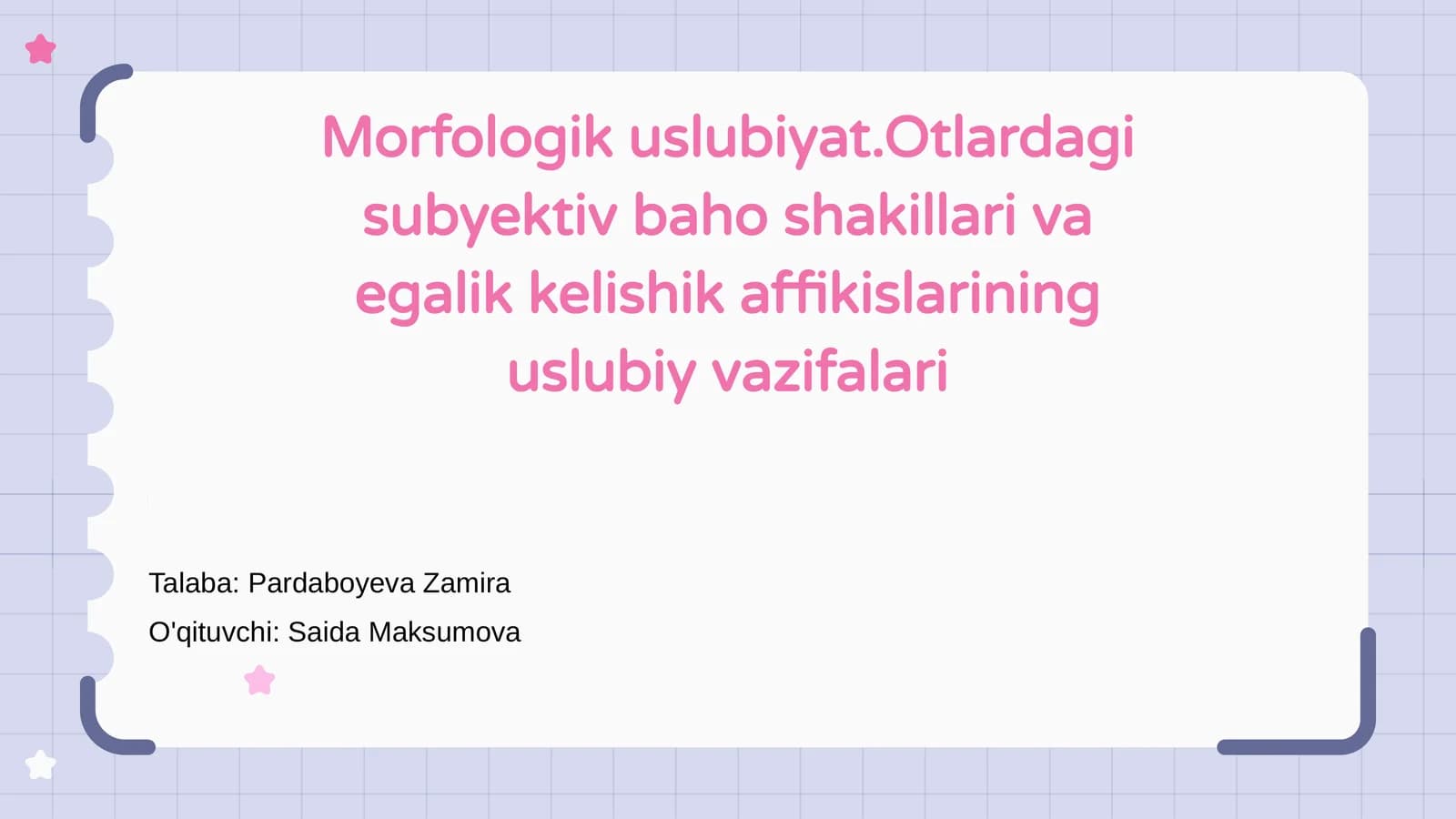 Morfologik Uslubiyat