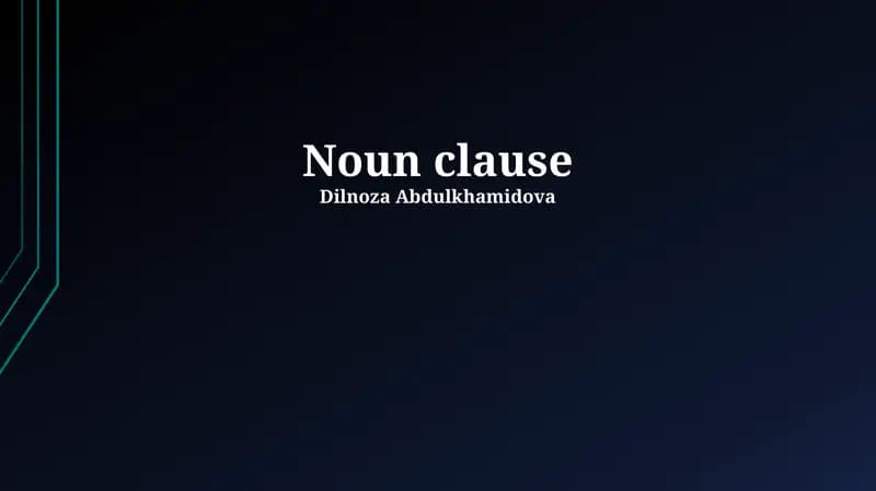 Noun clause