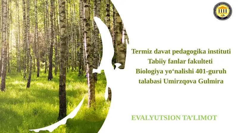 Tabiiy tanlanish va uning natijasi hamda shakllari