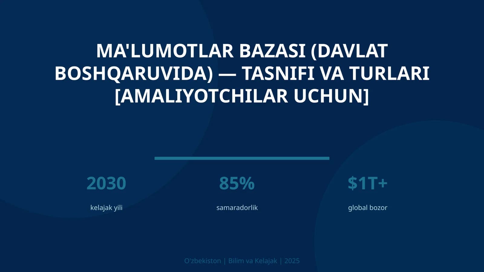 Ma'lumotlar bazasi (davlat boshqaruvida) — tasnifi va turlari [amaliyotchilar uchun]