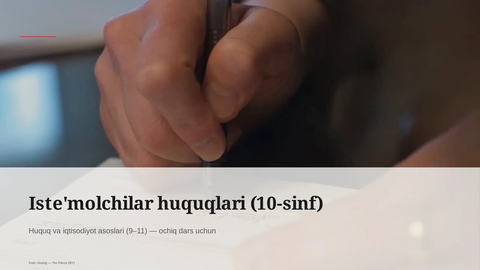 Iste'molchilar huquqlari (10-sinf)