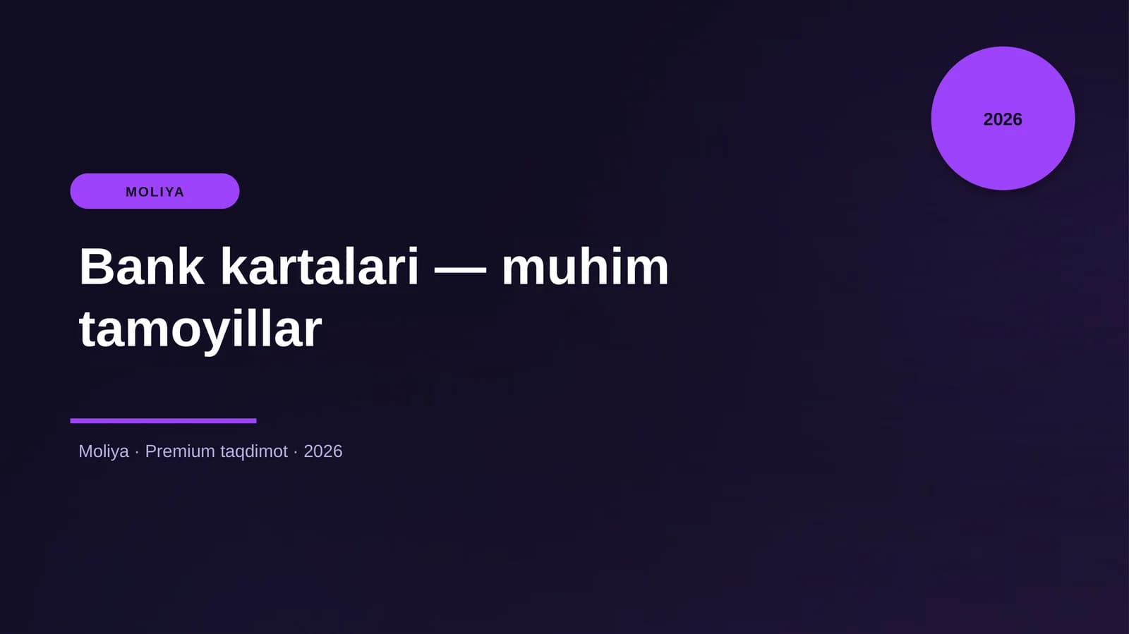 Bank kartalari — muhim tamoyillar