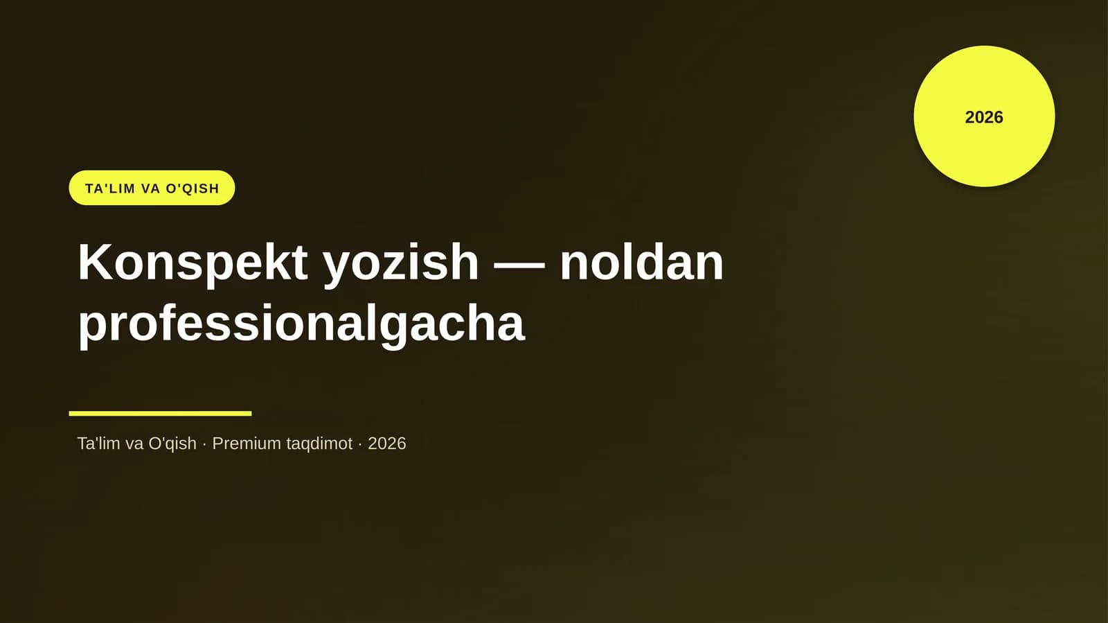 Konspekt yozish — noldan professionalgacha