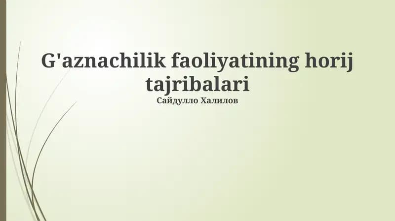 Xalqaro moliya bozorlarida ishlash