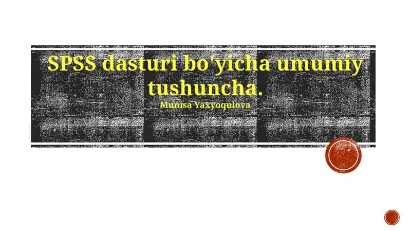 SPSS dasturlari
