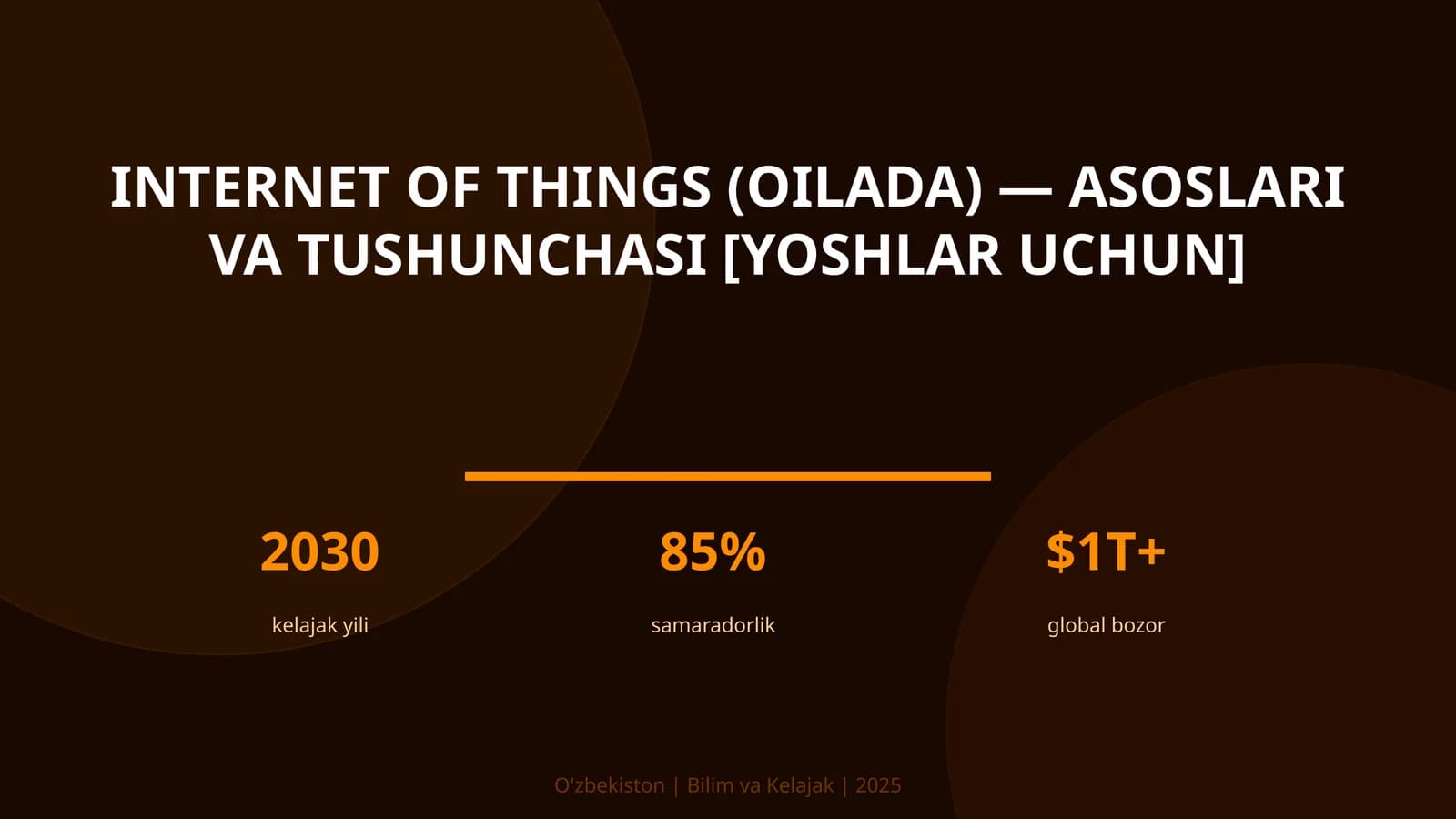INTERNET OF THINGS (OILADA) — ASOSLARI VA TUSHUNCHASI [YOSHLAR UCHUN]