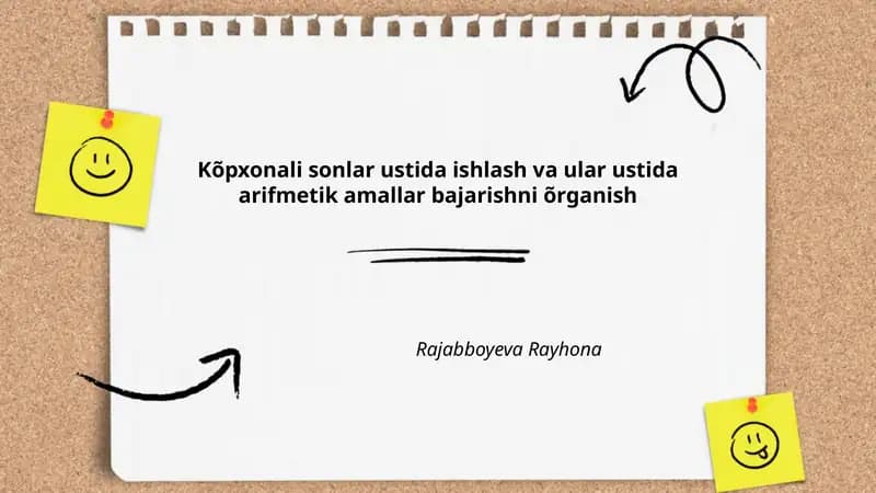 Kõpxonali sonlar ustida ishlash va ular ustida arifmetik amallar bajarishni õrganish