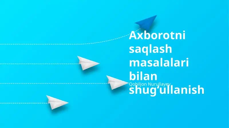 Ma'lumotlarni saqlash masalalari bilan shug‘ullanish
