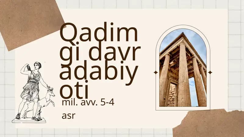 Qadimgi davr adabiyoti (mil.avv. 5-4 asr)