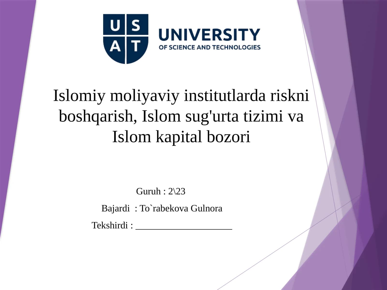 Islomiy moliyaviy institutlar