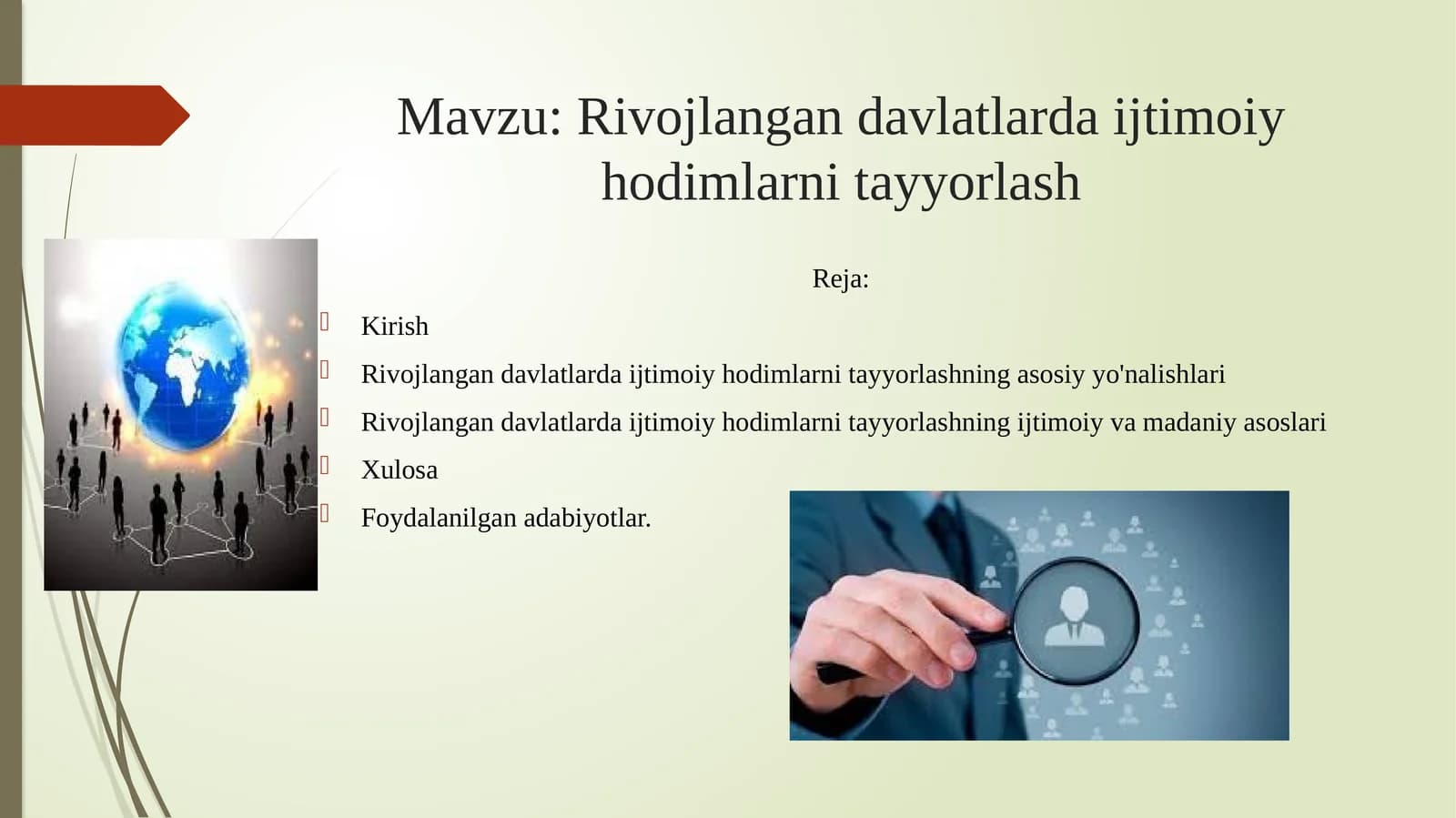 Rivojlangan davlatlarda ijtimoiy hodimlarni tayyorlash