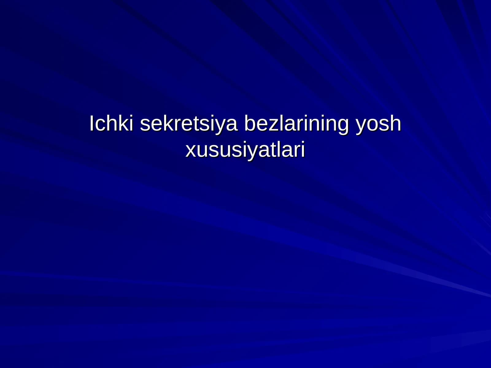 Iсhki sekretsiya bezlarining yosh xususiyatlari