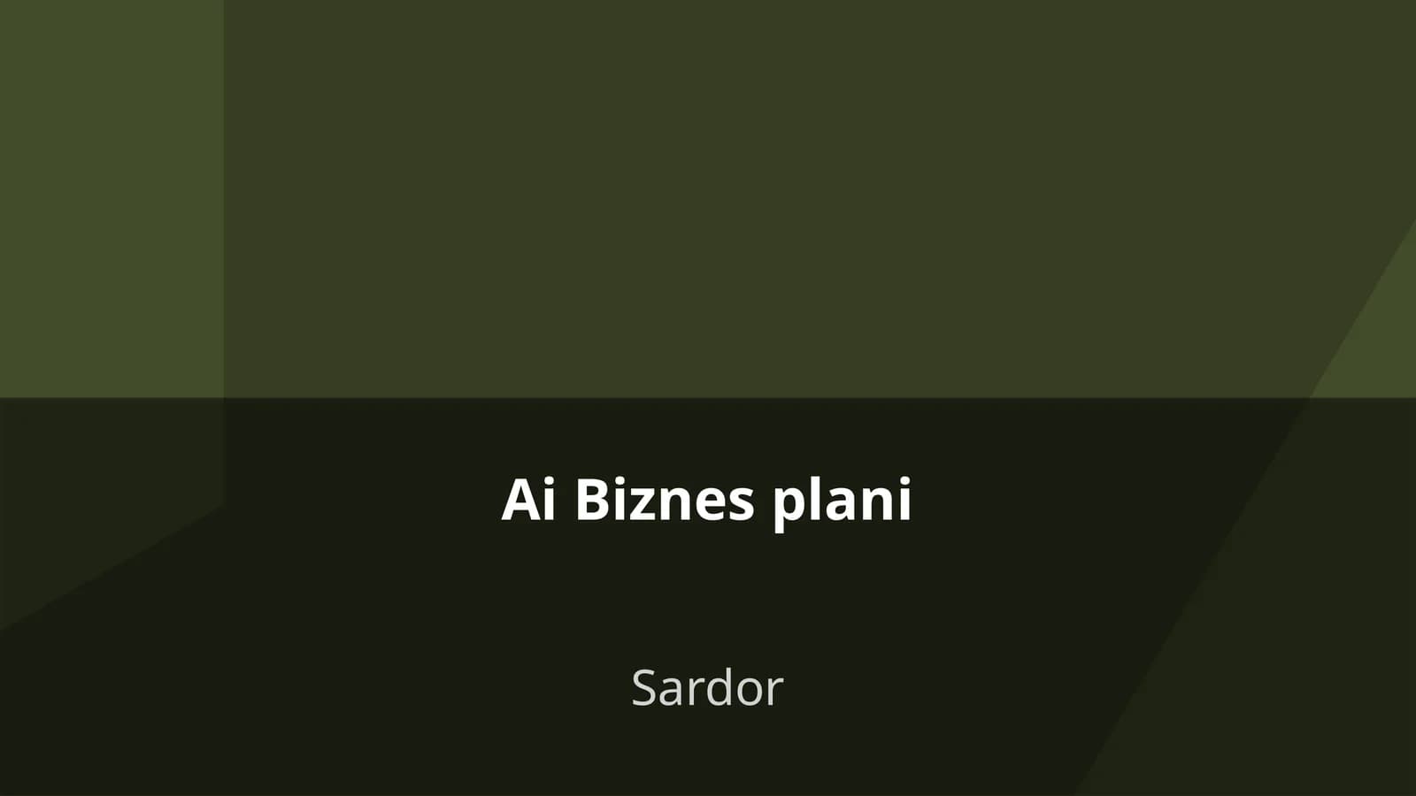 AI Biznes plani