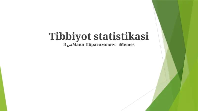 Tibbiyot statistikasi