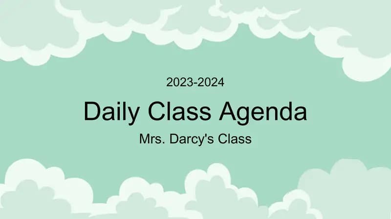 Daily Class Agenda