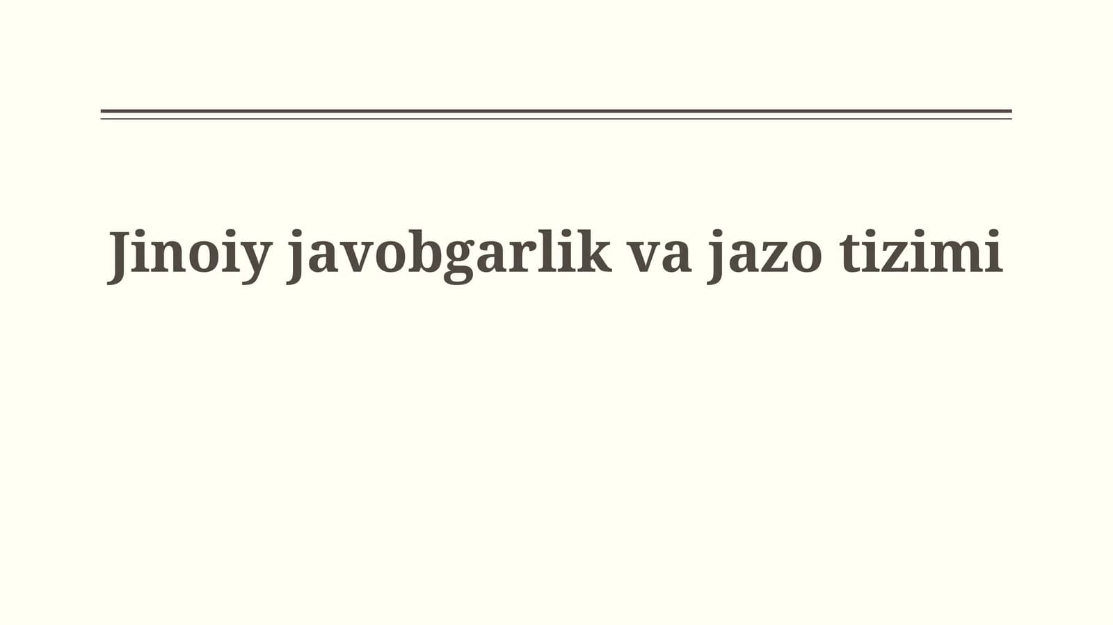 Jinoyiy javobgarlik vajazotizimi