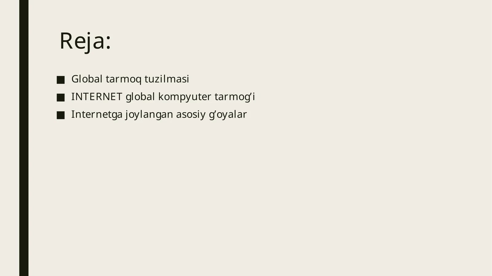Global tarmoq tuzilmasi