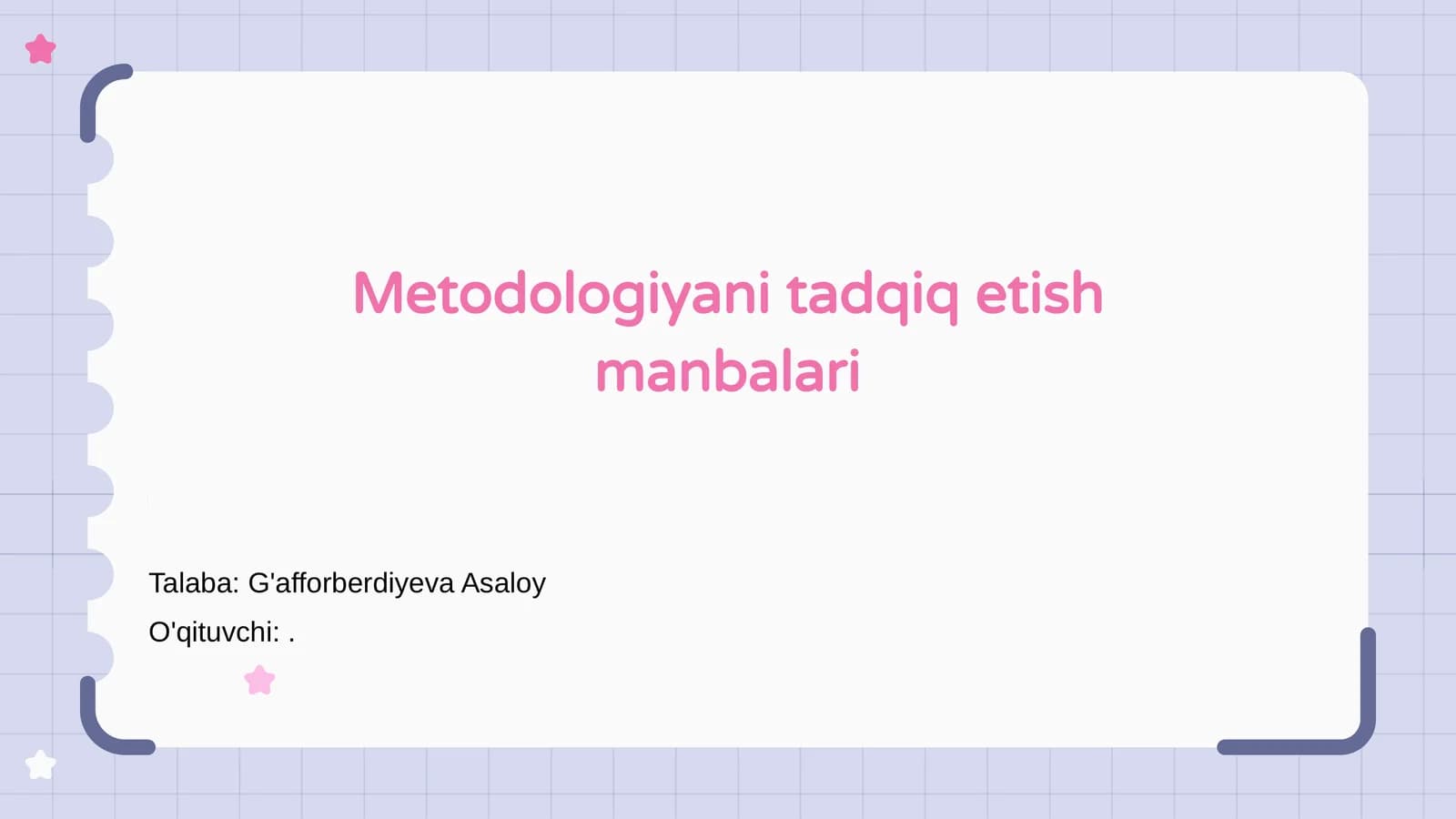 Metodologiyani tadqiq etish manbalari