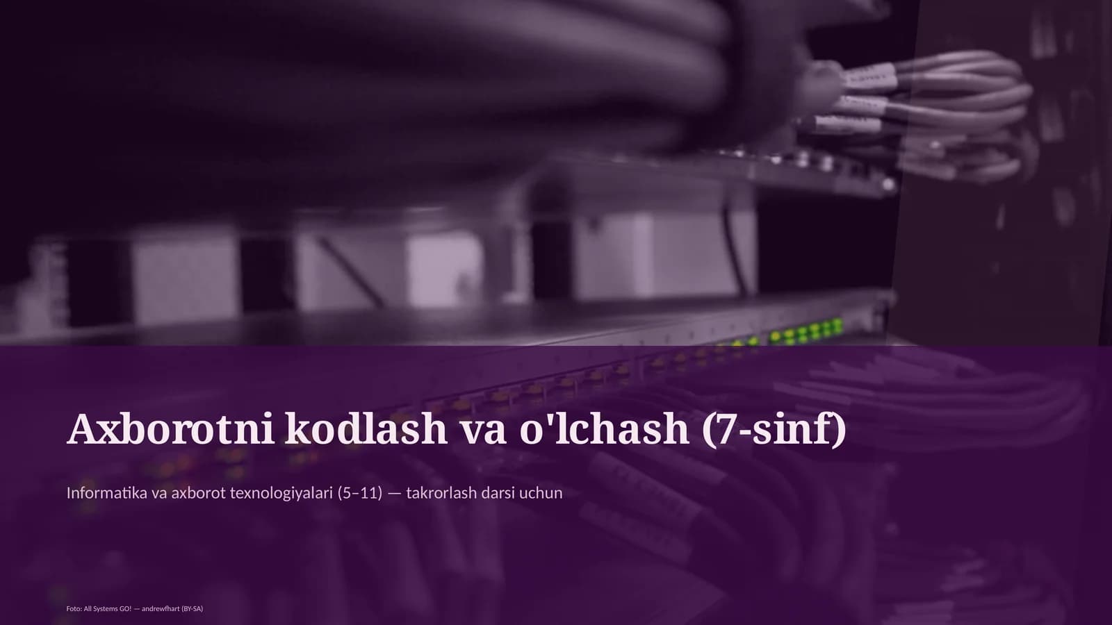 Axborotni kodlash va o'lchash (7-sinf)