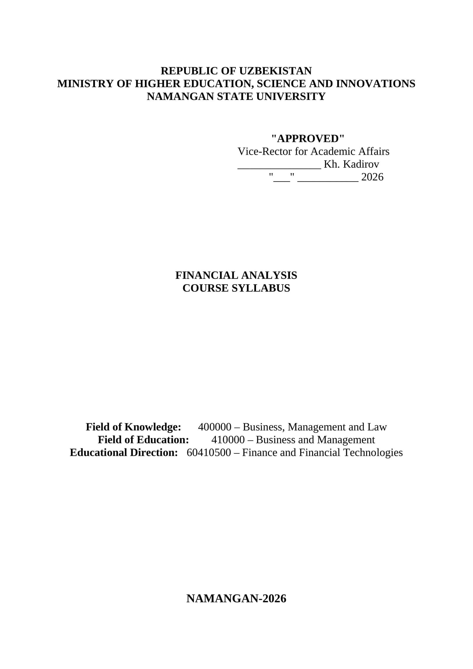Financial Analysis