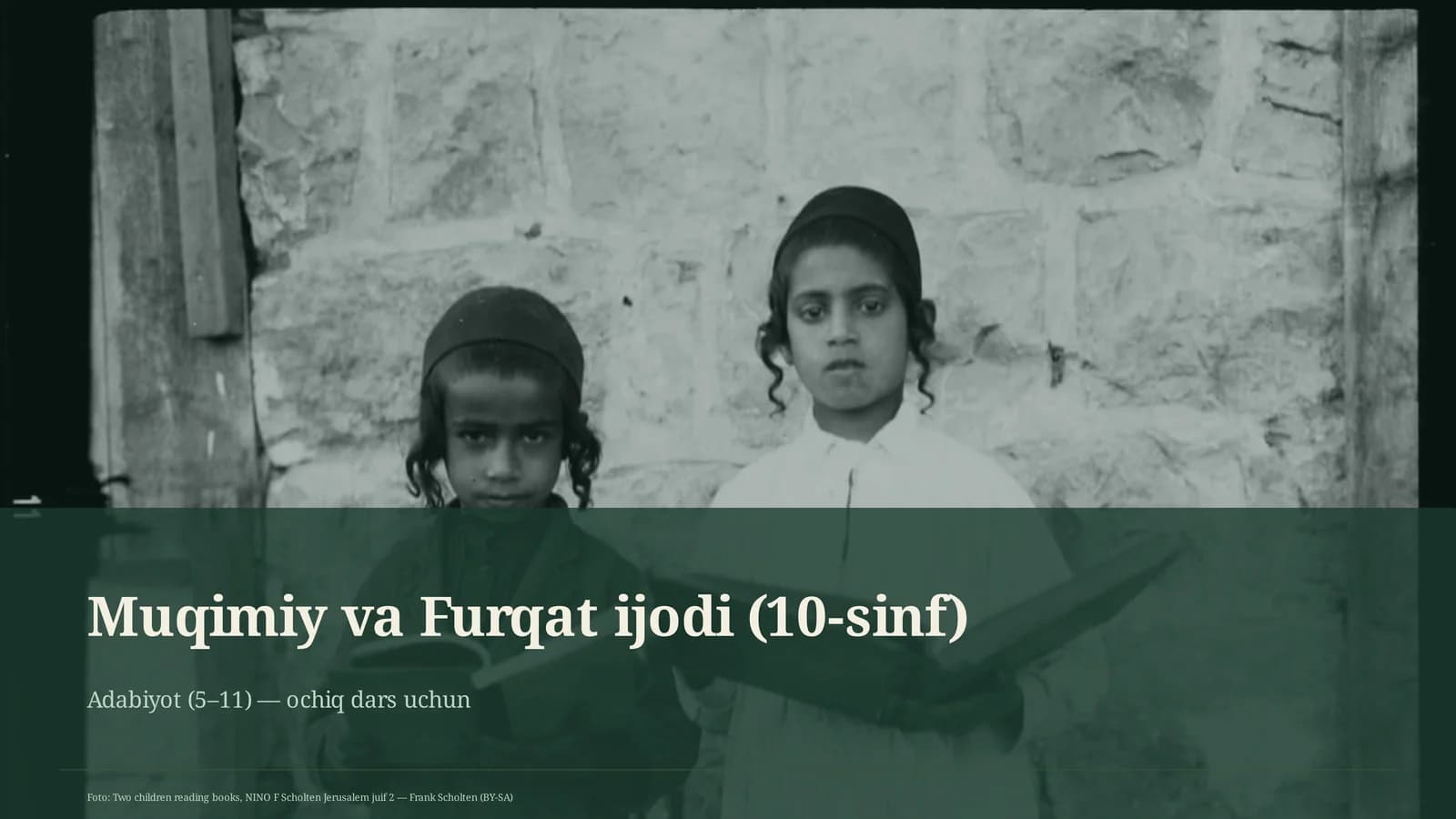 Muqimiy va Furqat ijodi (10-sinf)
