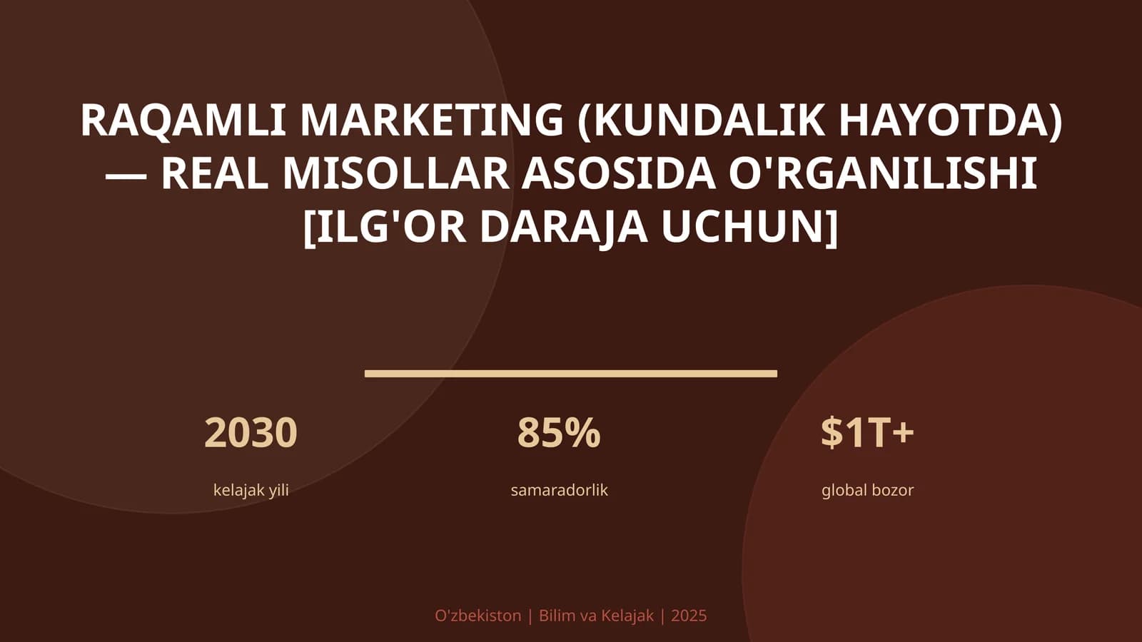 Raqamli marketing (kundalik hayotda) — real misollar asosida o'rganilishi [ilg'or daraja uchun]