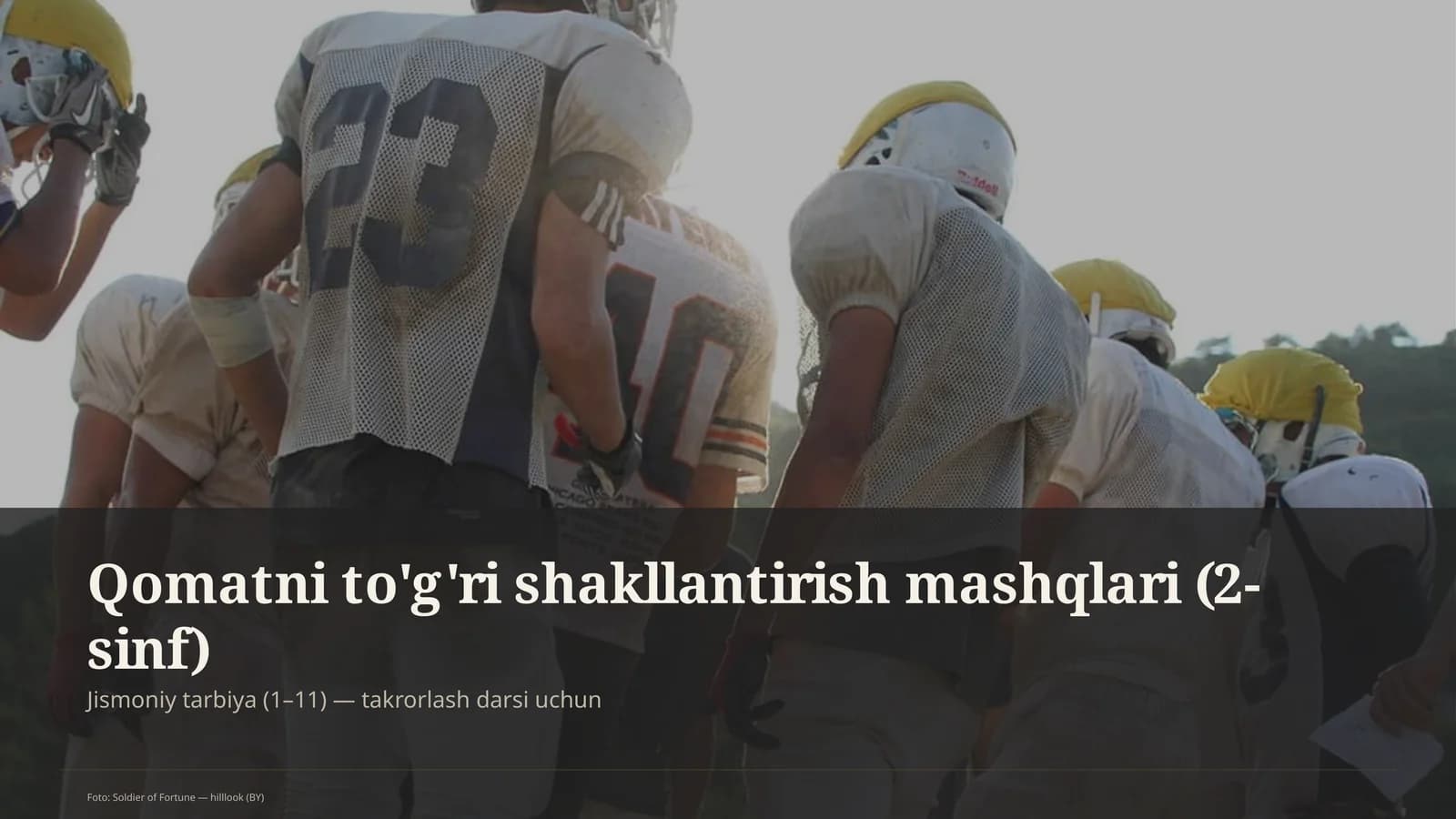Qomatni to'g'ri shakllantirish mashqlari (2-sinf)
