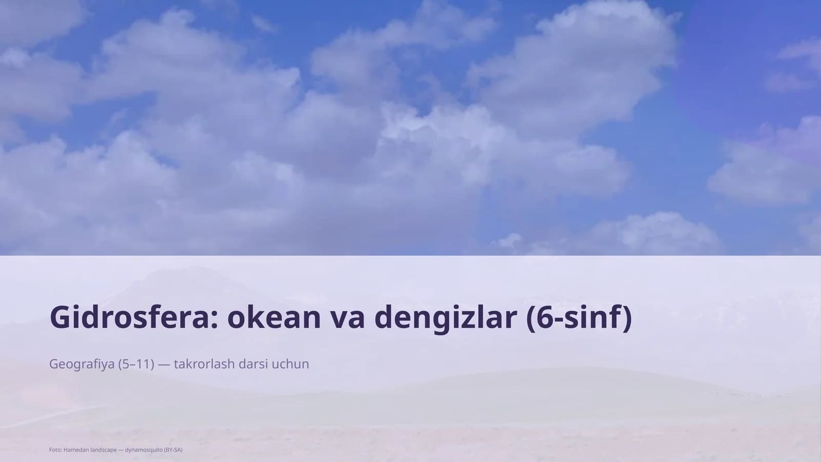 Gidrosfera: okean va dengizlar (6-sinf)